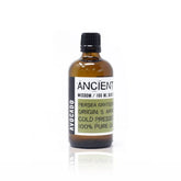 Bruine glazen fles met Ancient label, koudgeperste Avocado Olie 100 ML